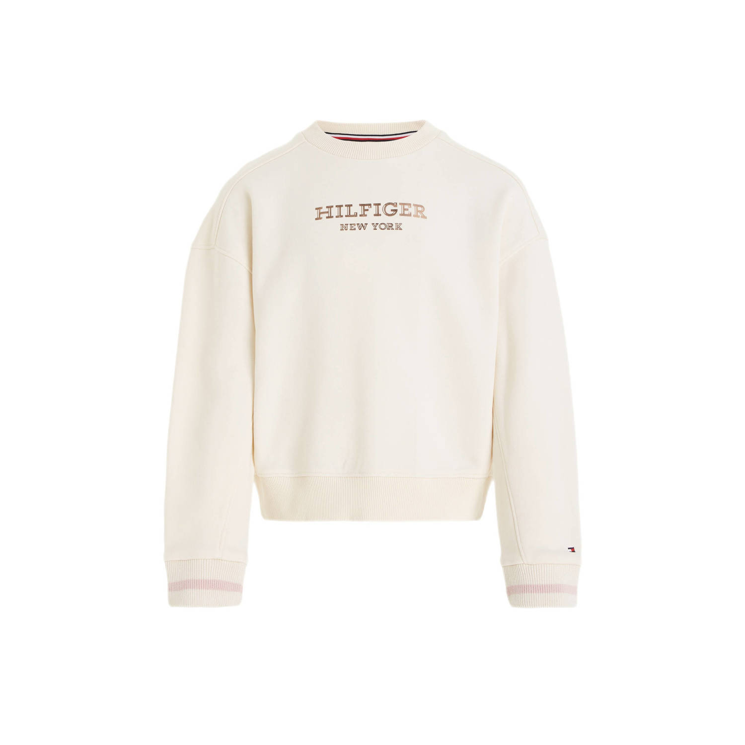 Tommy Hilfiger sweater MONOTYPE met tekst ecru Tekst 104