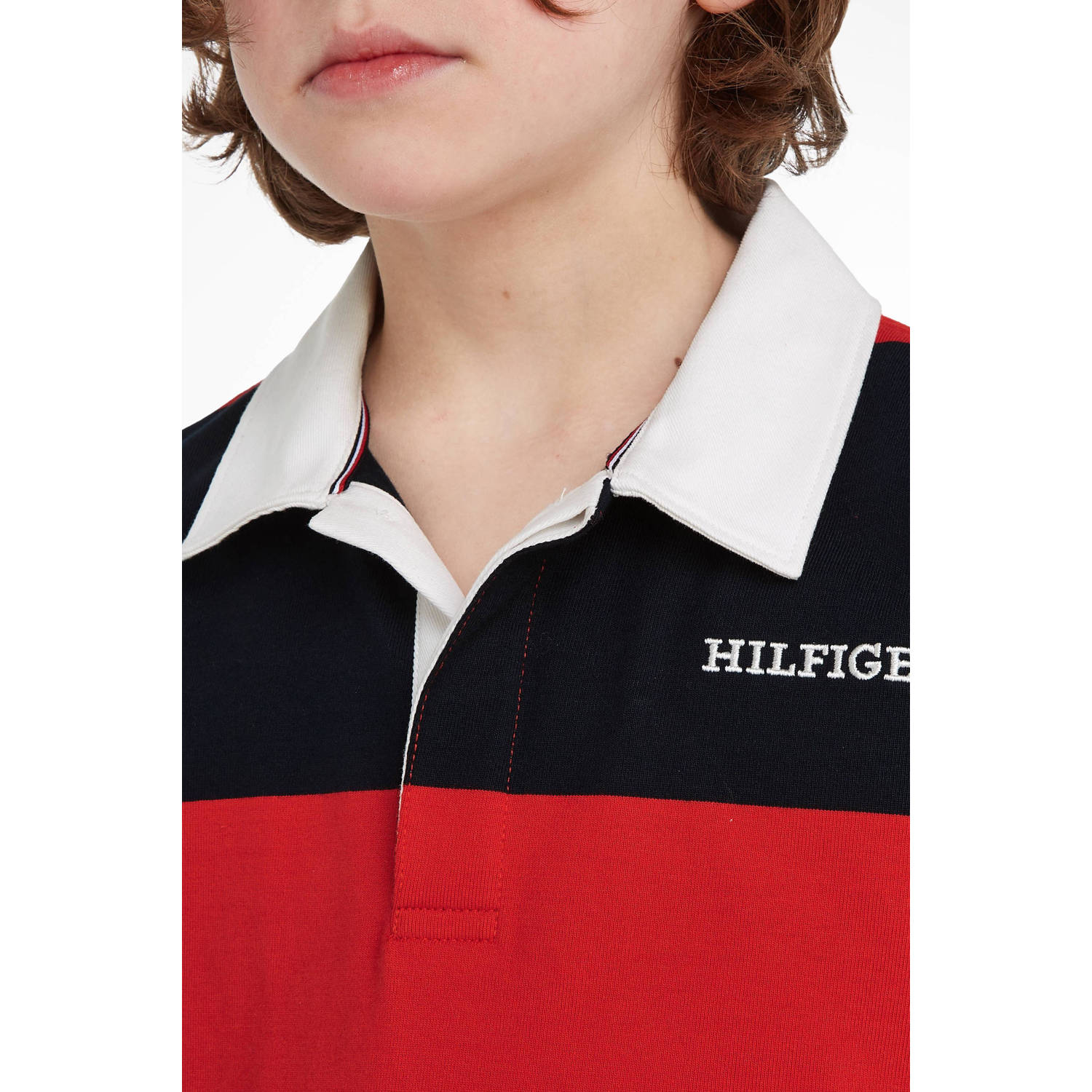 Tommy Hilfiger polo met logo rood blauw