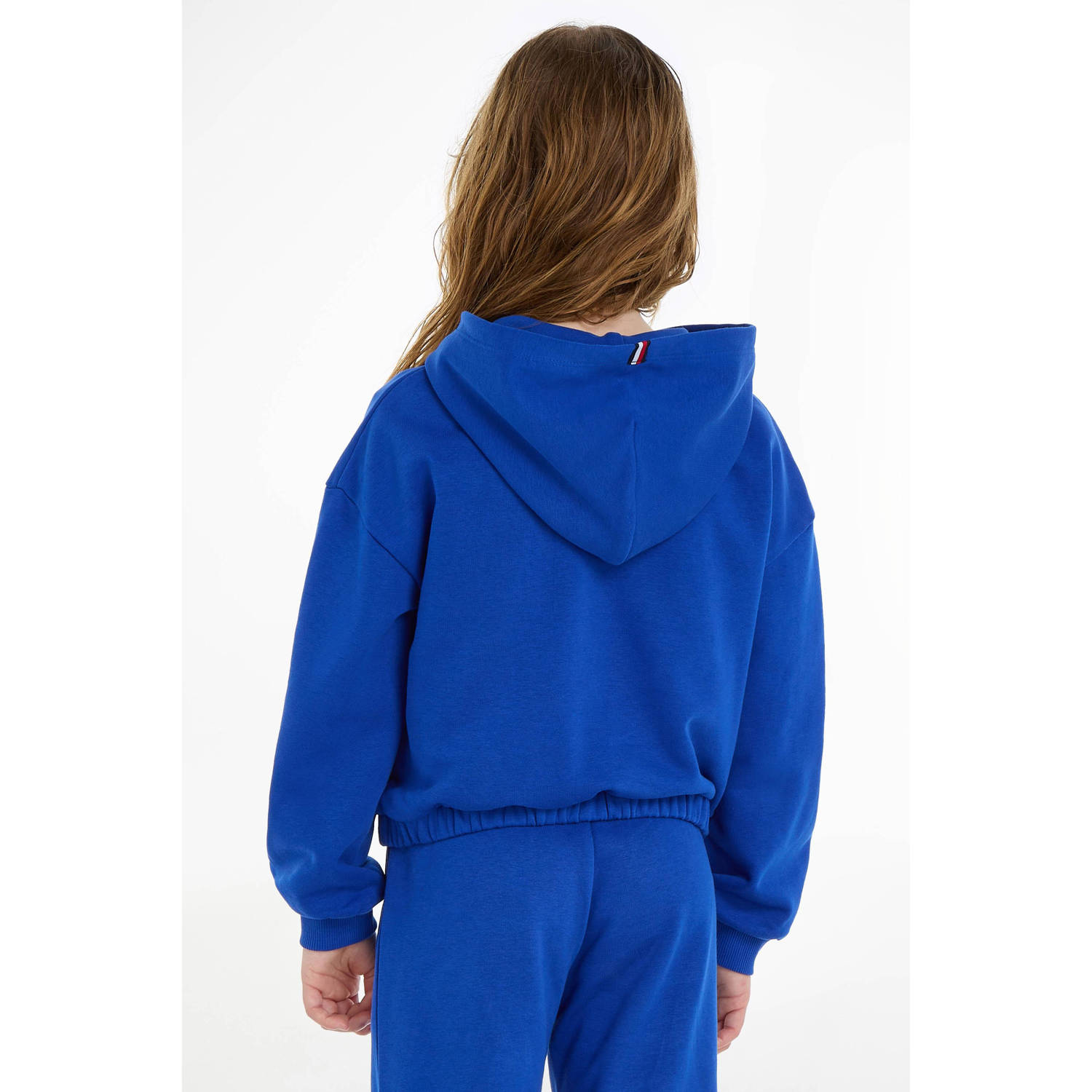 Tommy Hilfiger hoodie met tekst felblauw