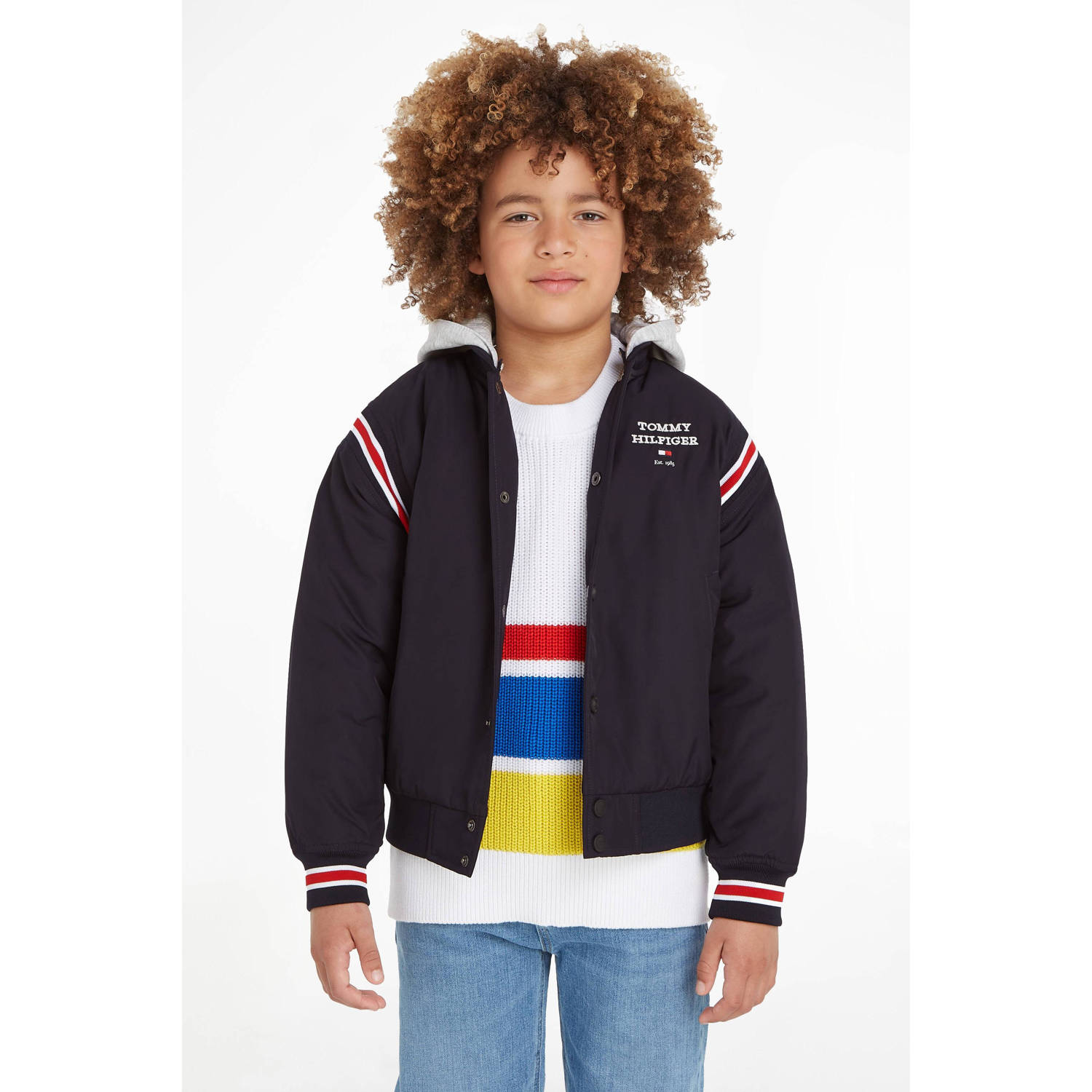 Tommy Hilfiger baseball jacket met logo zwart