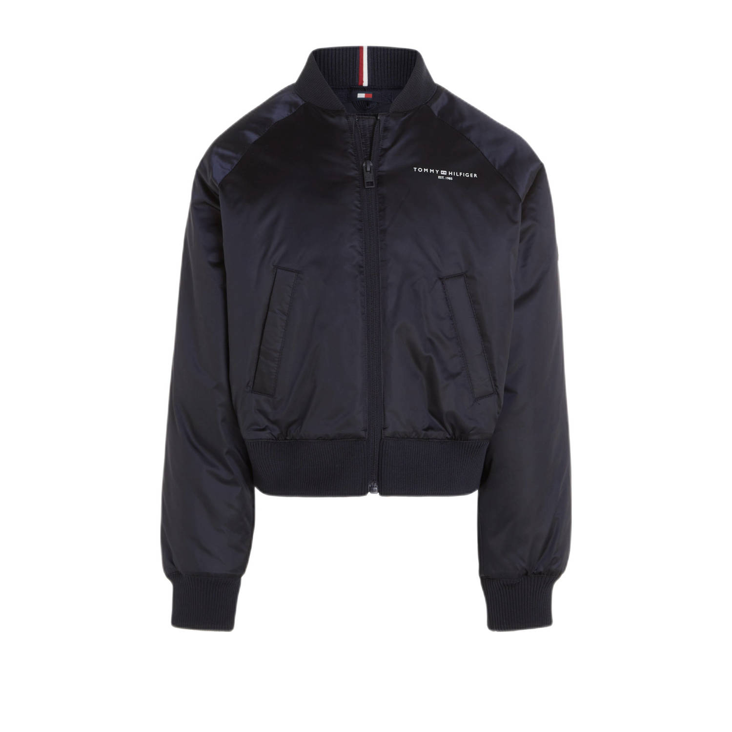 Tommy Hilfiger bomberjack zomer donkerblauw Jas Meisjes Polyamide Opstaande kraag 116