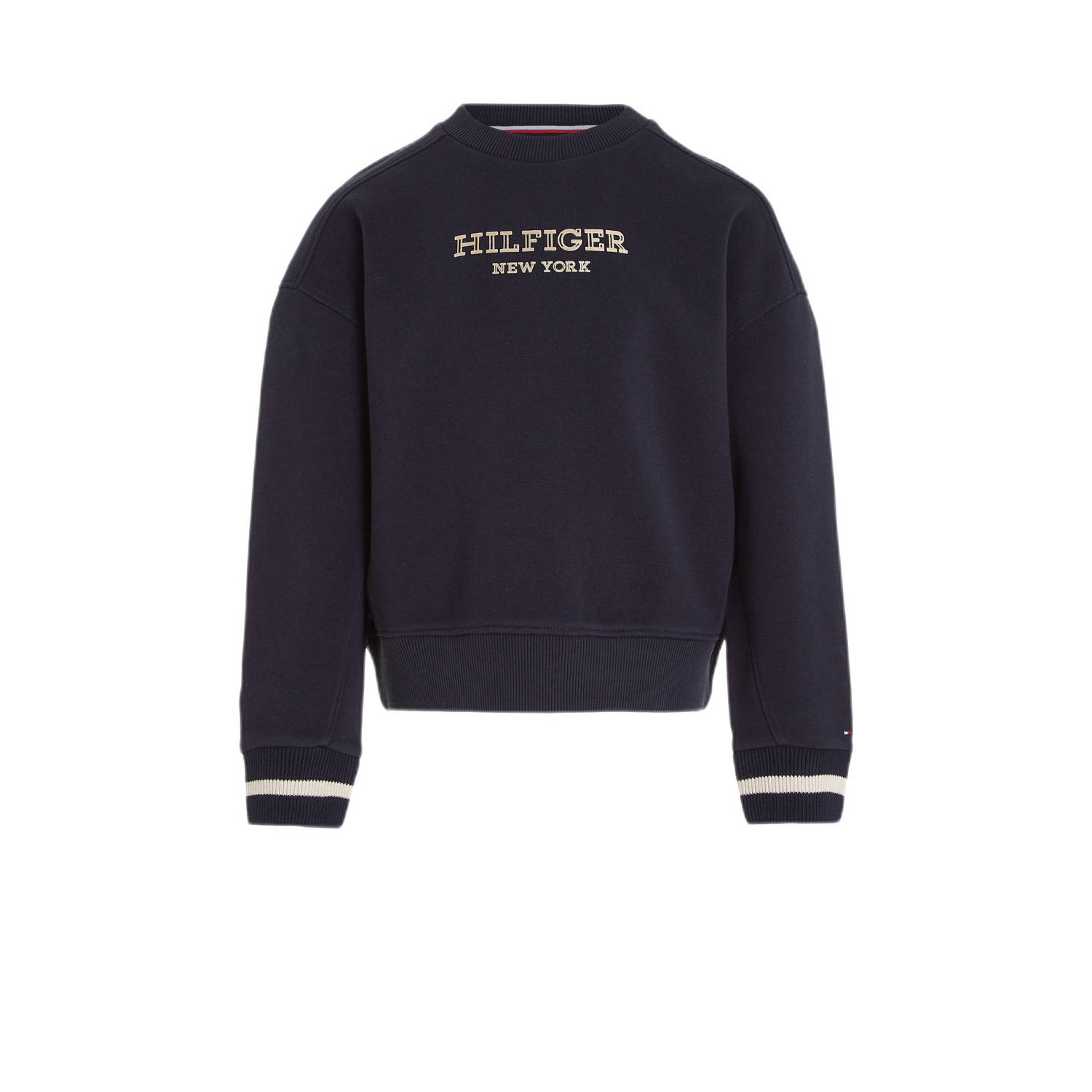 Tommy Hilfiger sweater MONOTYPE met tekst donkerblauw Tekst 110