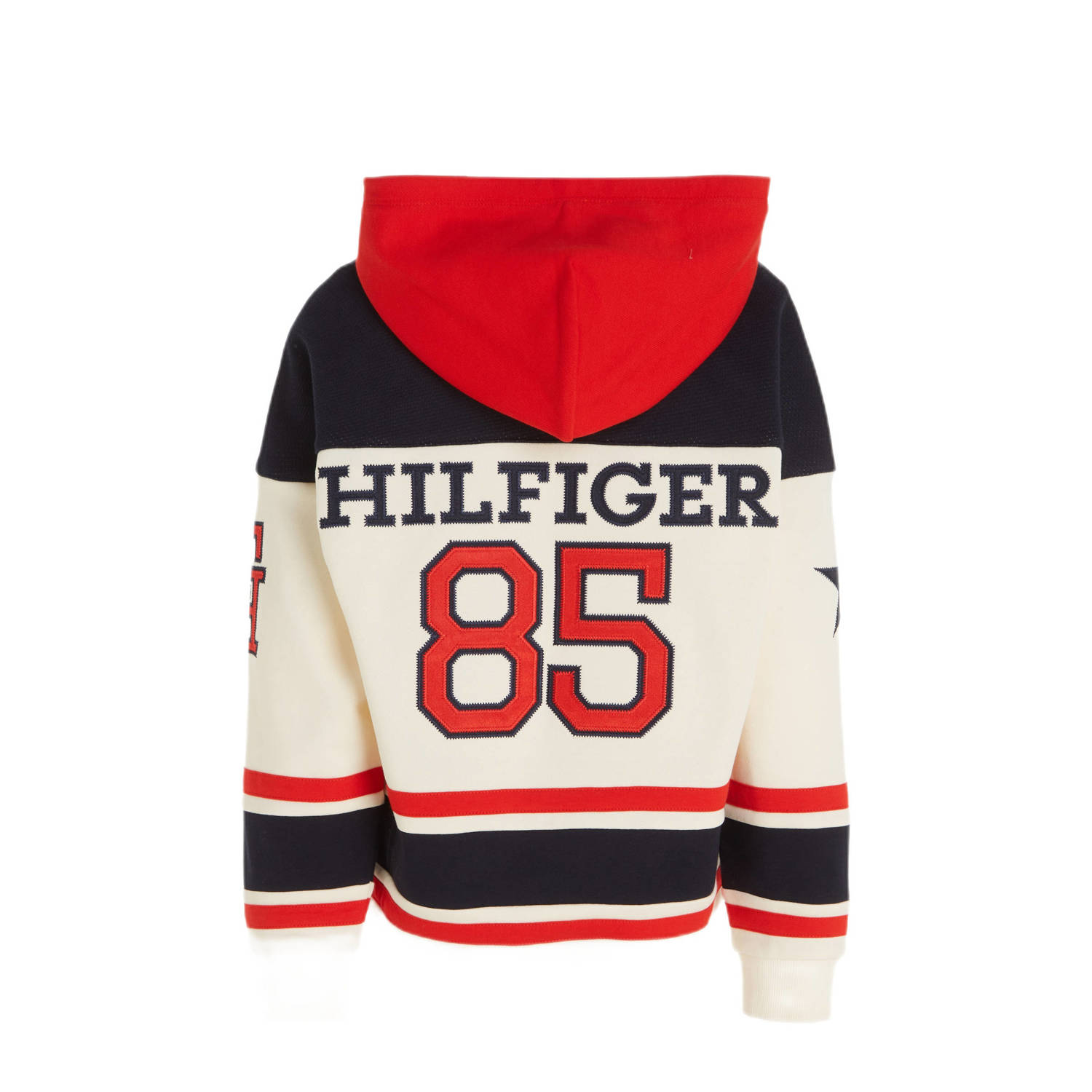 Tommy Hilfiger hoodie met logo rood ecru zwart