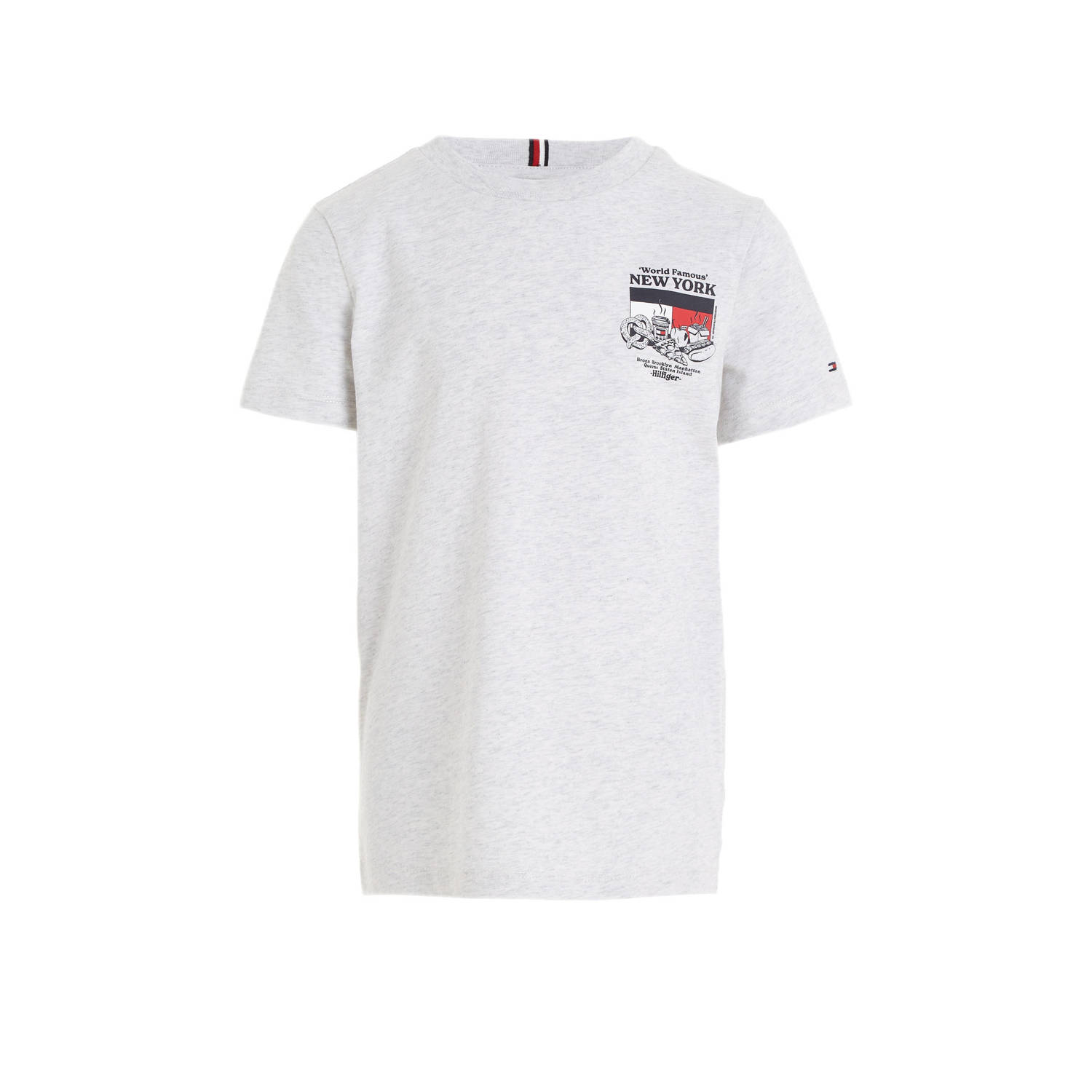 Tommy Hilfiger T-shirt FINEST met logo wit Jongens Katoen Ronde hals Logo 104