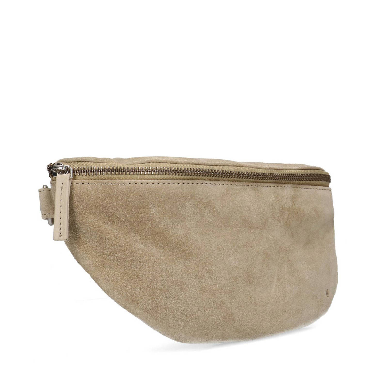 Manfield suède crossbody tas beige