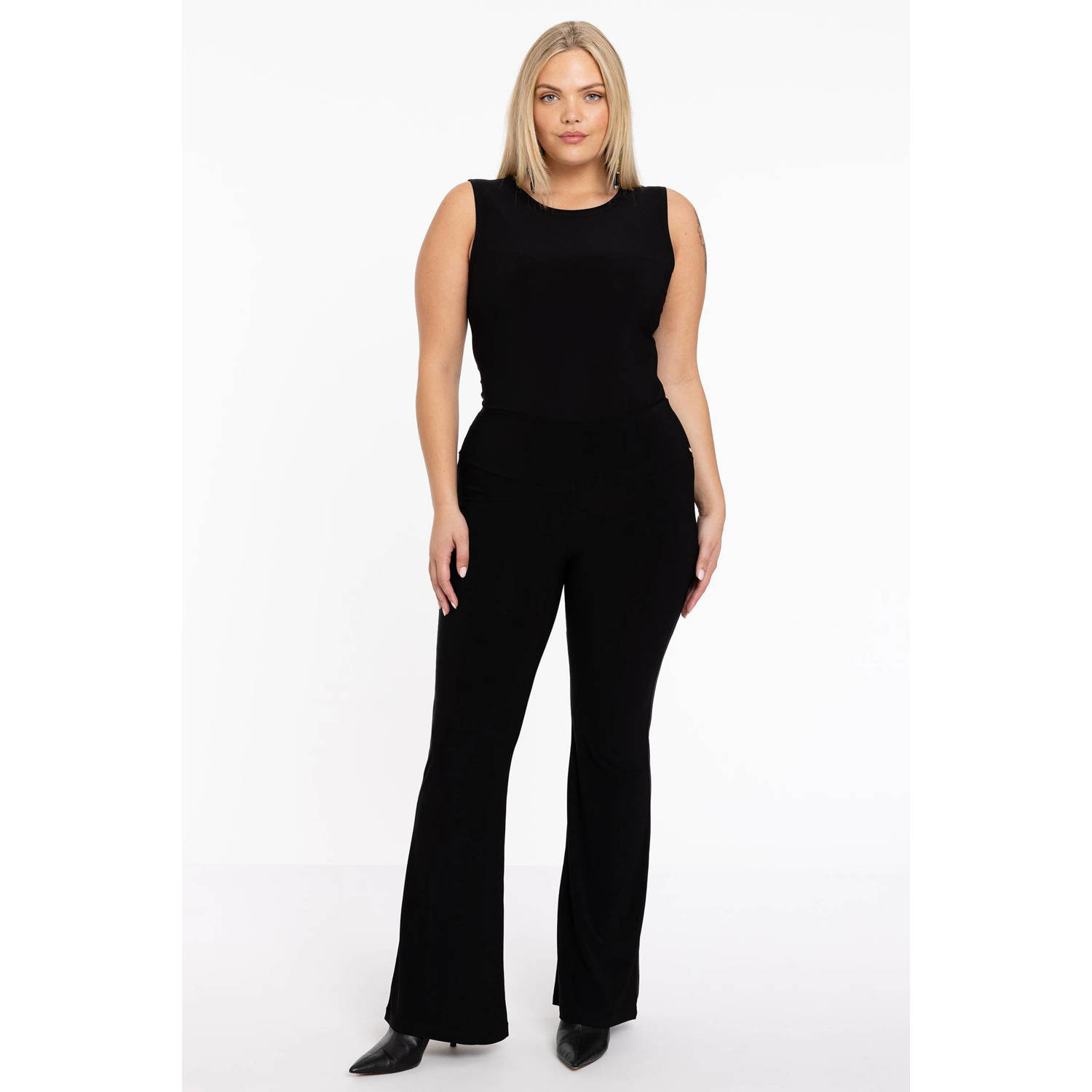 YOEK flared broek zwart