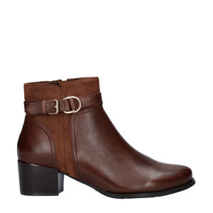 Jolene 23  leren enkellaarzen cognac