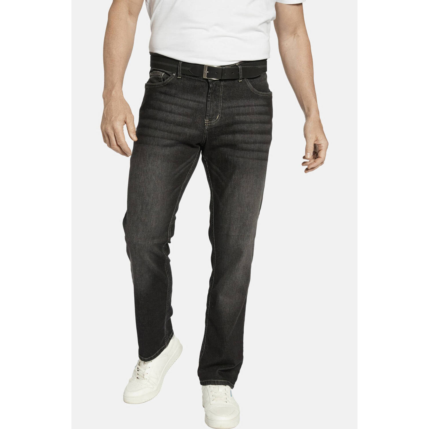 Jan Vanderstorm +FIT Collectie loose fit jeans JOEL Plus Size zwart
