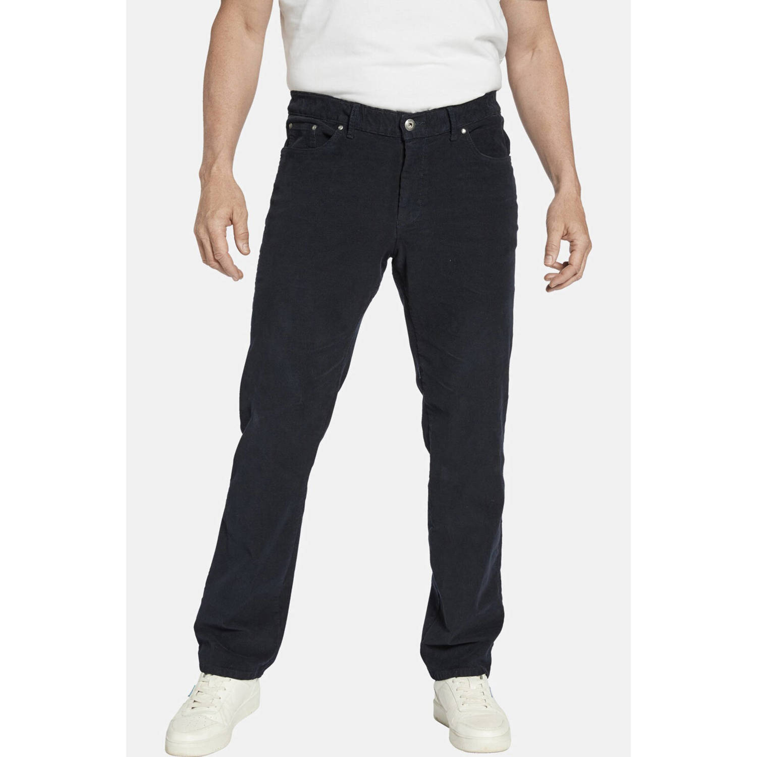 Jan Vanderstorm +FIT Collectie loose fit jeans HOLGER Plus Size donkerblauw