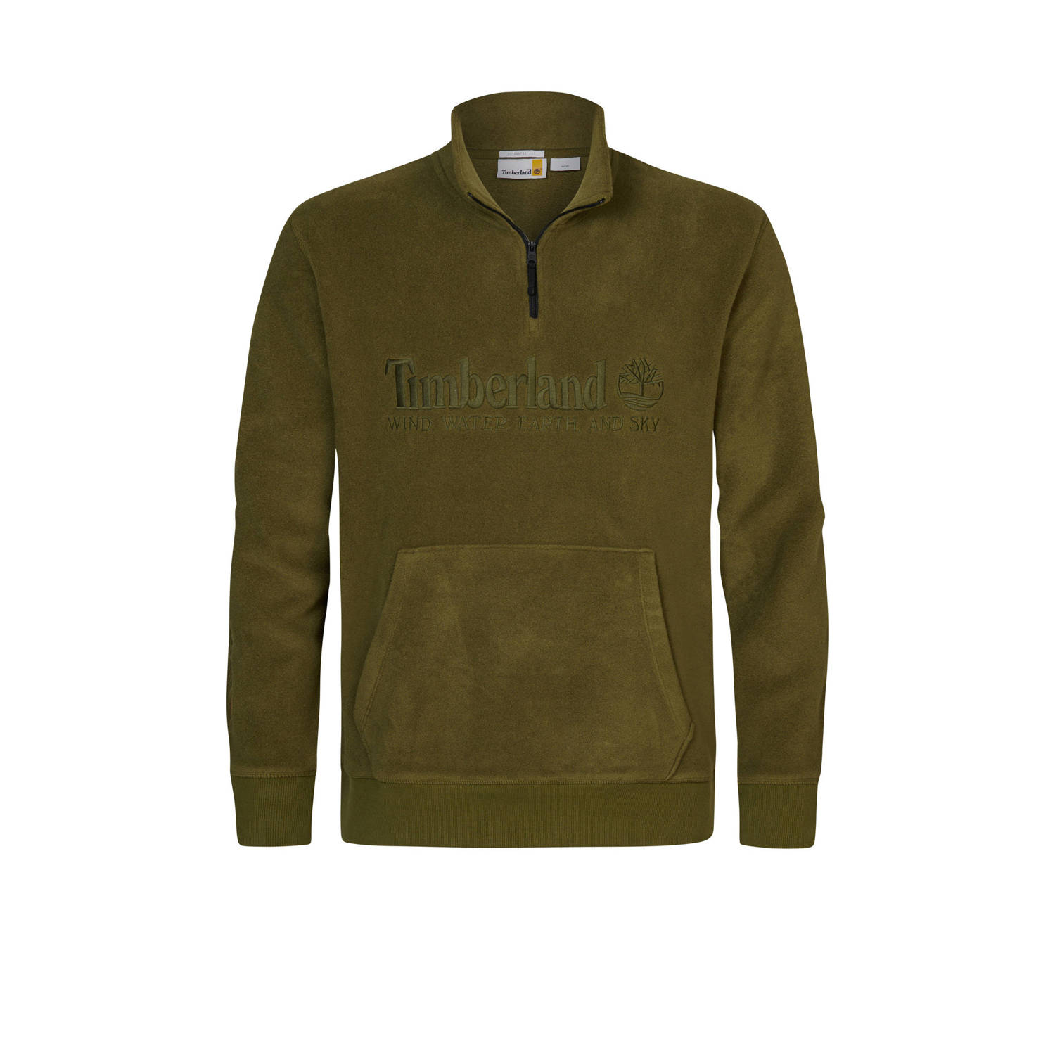 Timberland fleece trui met logo en borduursels groen