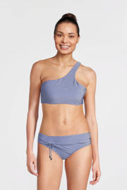 thumbnail: Beachlife voorgevormde one shoulder bikinitop met lurex lichtblauw
