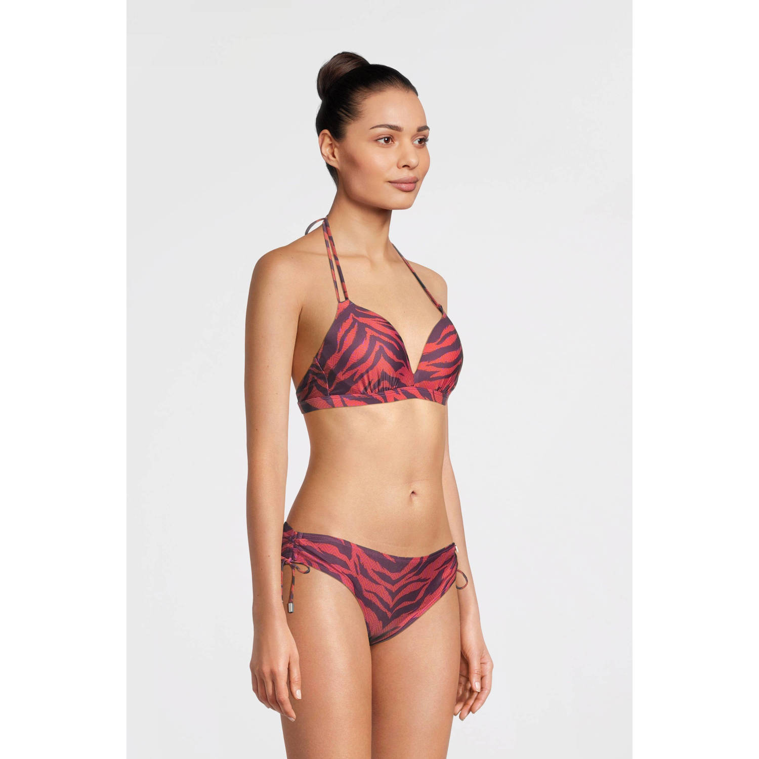 Beachlife voorgevormde halter bikinitop roze paars