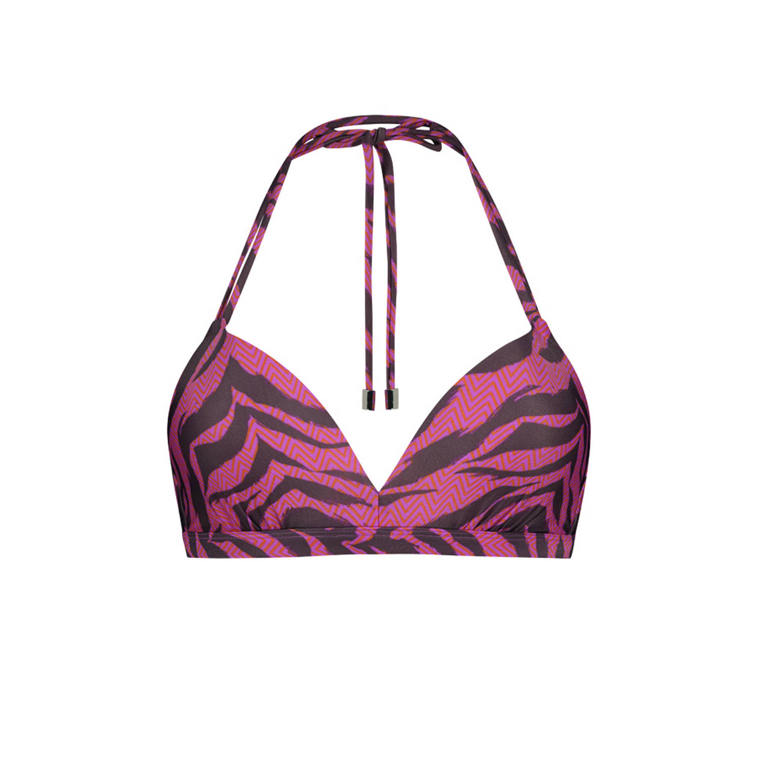 Beachlife voorgevormde halter bikinitop roze paars