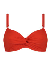 thumbnail: Beachlife voorgevormde beugel bikinitop met ribstructuur rood