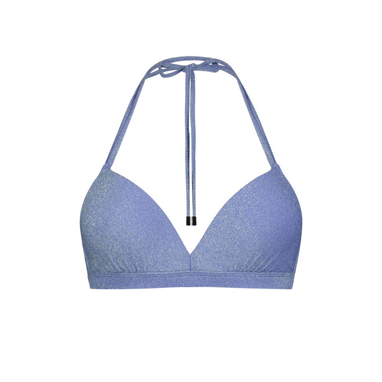 Beachlife voorgevormde halter bikinitop met lurex lichtblauw
