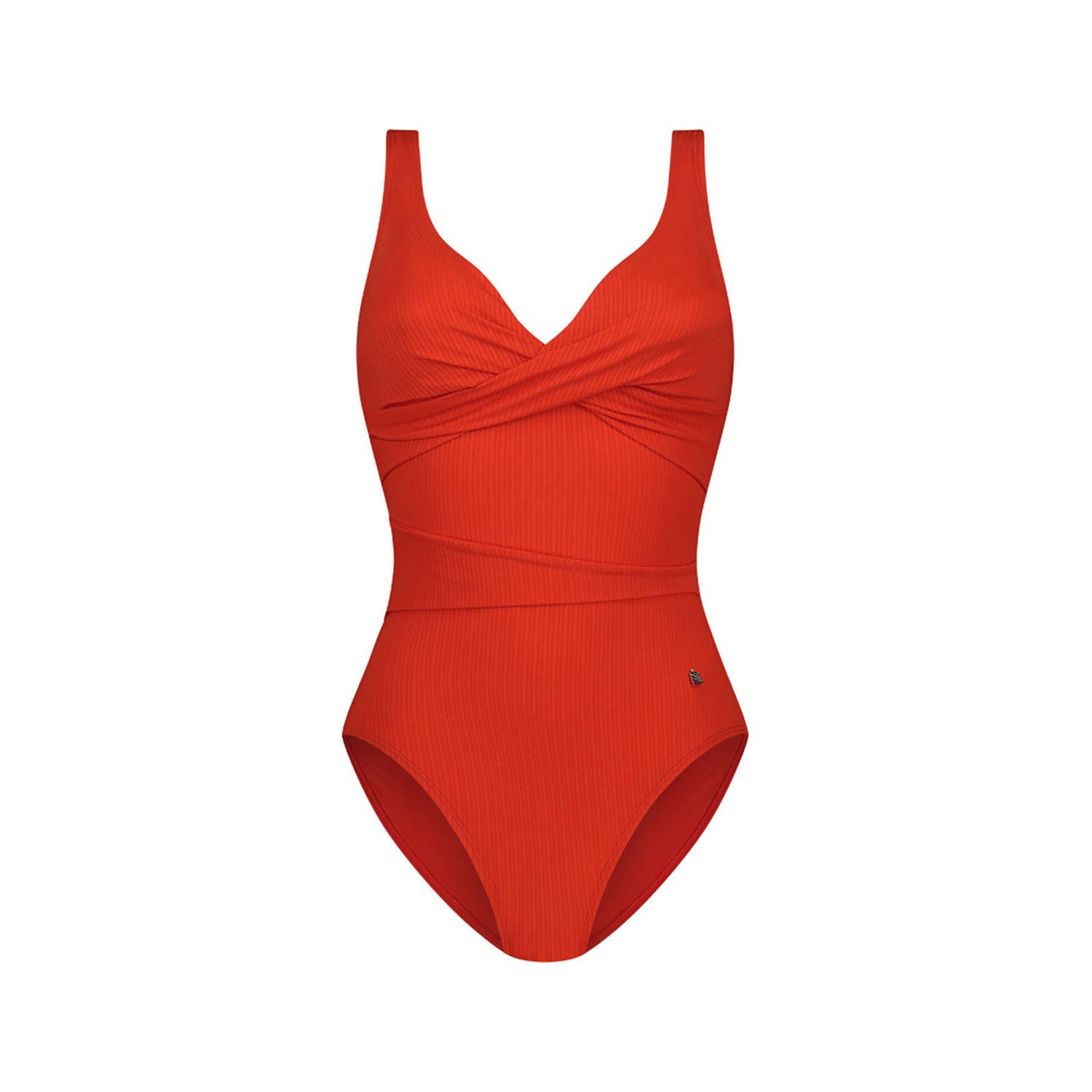 Beachlife badpak met ribstructuur rood