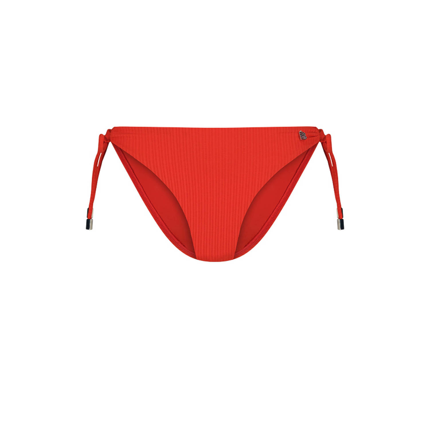 Beachlife strik bikinibroekje met ribstructuur rood