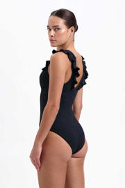 thumbnail: Beachlife broderie anglaise badpak met ruches zwart