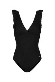 thumbnail: Beachlife broderie anglaise badpak met ruches zwart