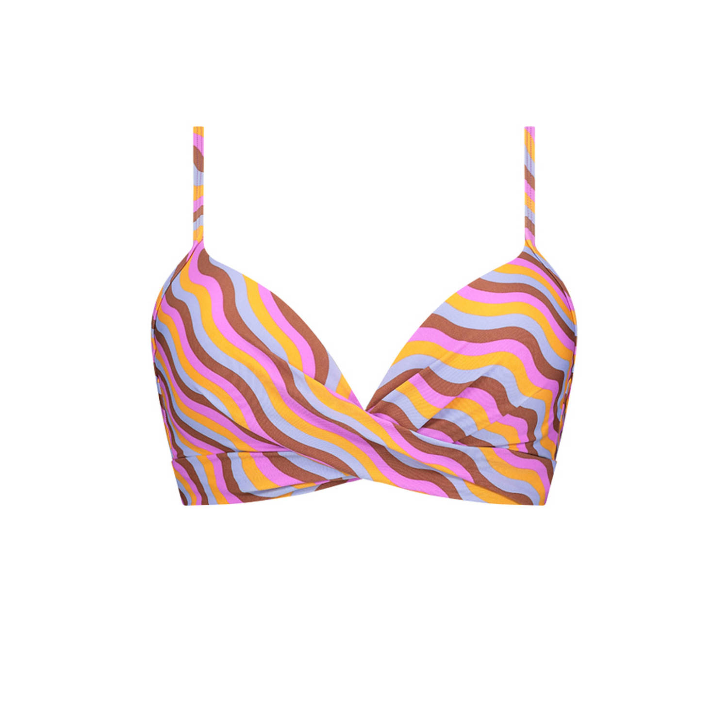 Beachlife voorgevormde beugel bikinitop roze lichtblauw oranje