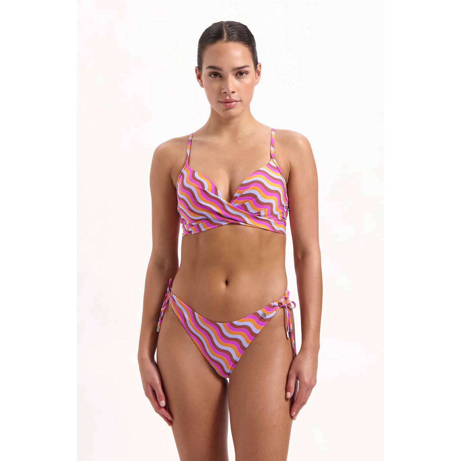 Beachlife strik bikinibroekje roze lichtblauw oranje