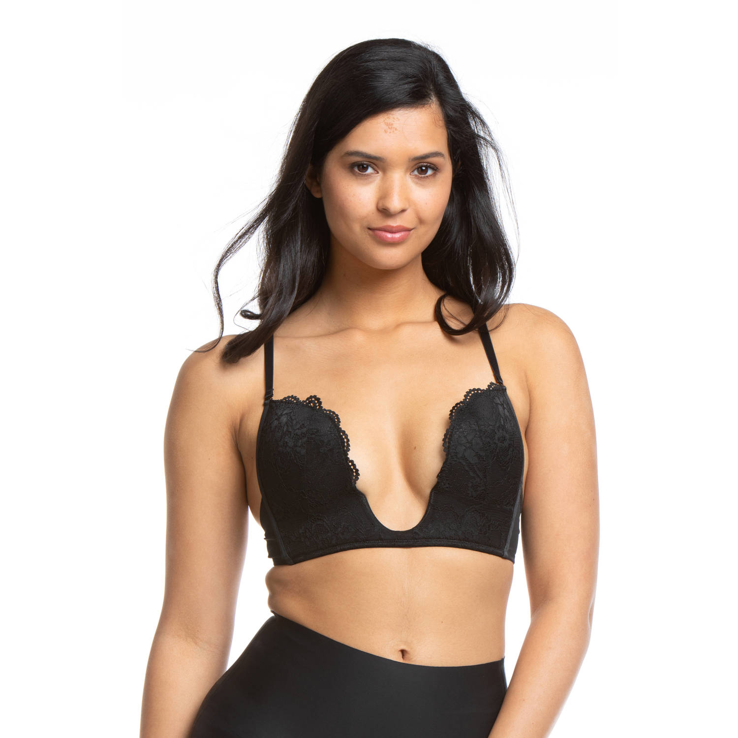 MAGIC Bodyfashion laaguitgesneden bh V-Bra Lace zwart