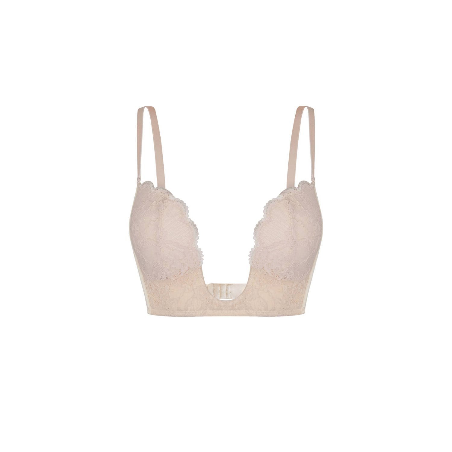 MAGIC Bodyfashion laaguitgesneden bh V-Bra Lace lichtbeige