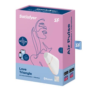 Love Triangle luchtdrukvibrator Met Vibraties - Wit