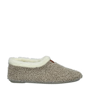 teddy pantoffels grijs