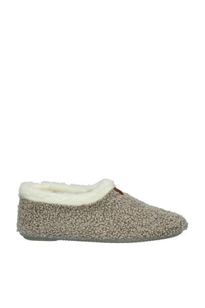 teddy pantoffels grijs