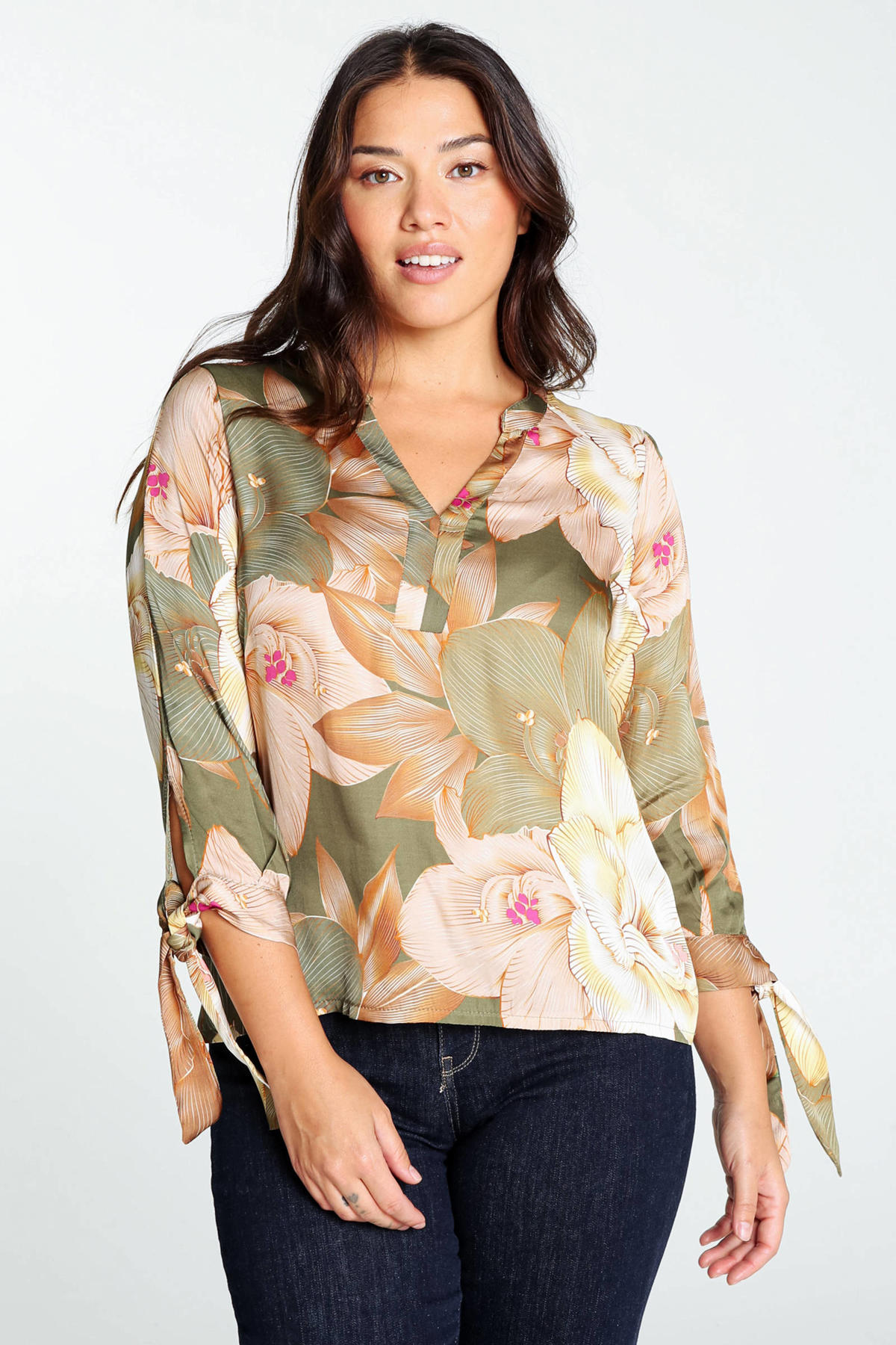 Casiopeia Damimmi blouse rose bordeaux stripe