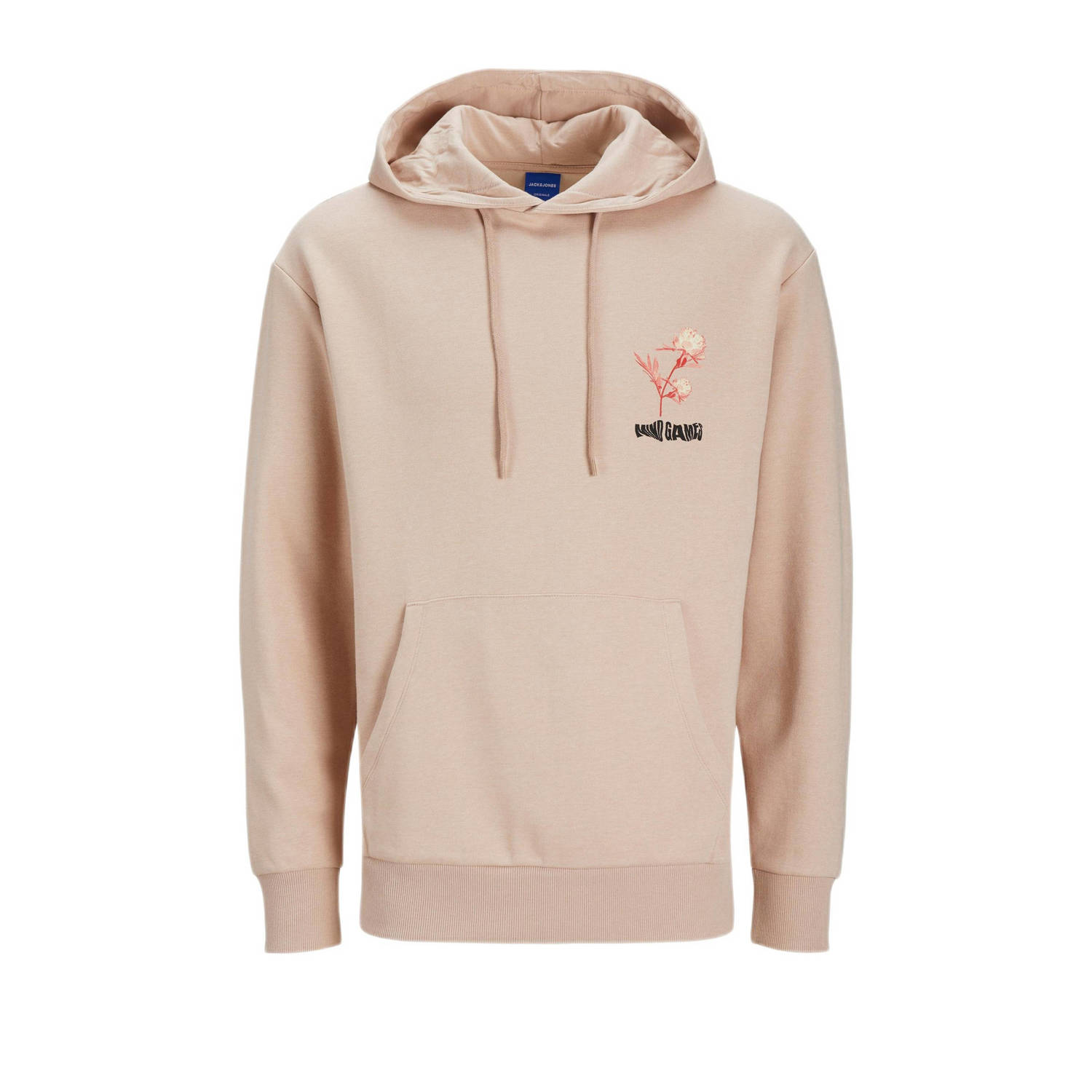 JACK & JONES ORIGINALS hoodie JORGAMES met backprint rugby tan