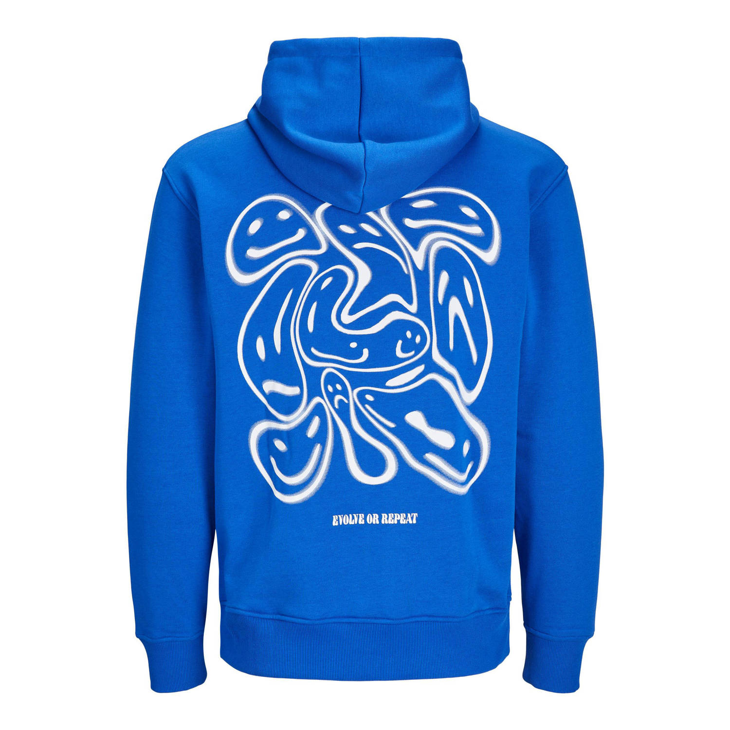 JACK & JONES ORIGINALS hoodie JORLAUGH met backprint blauw