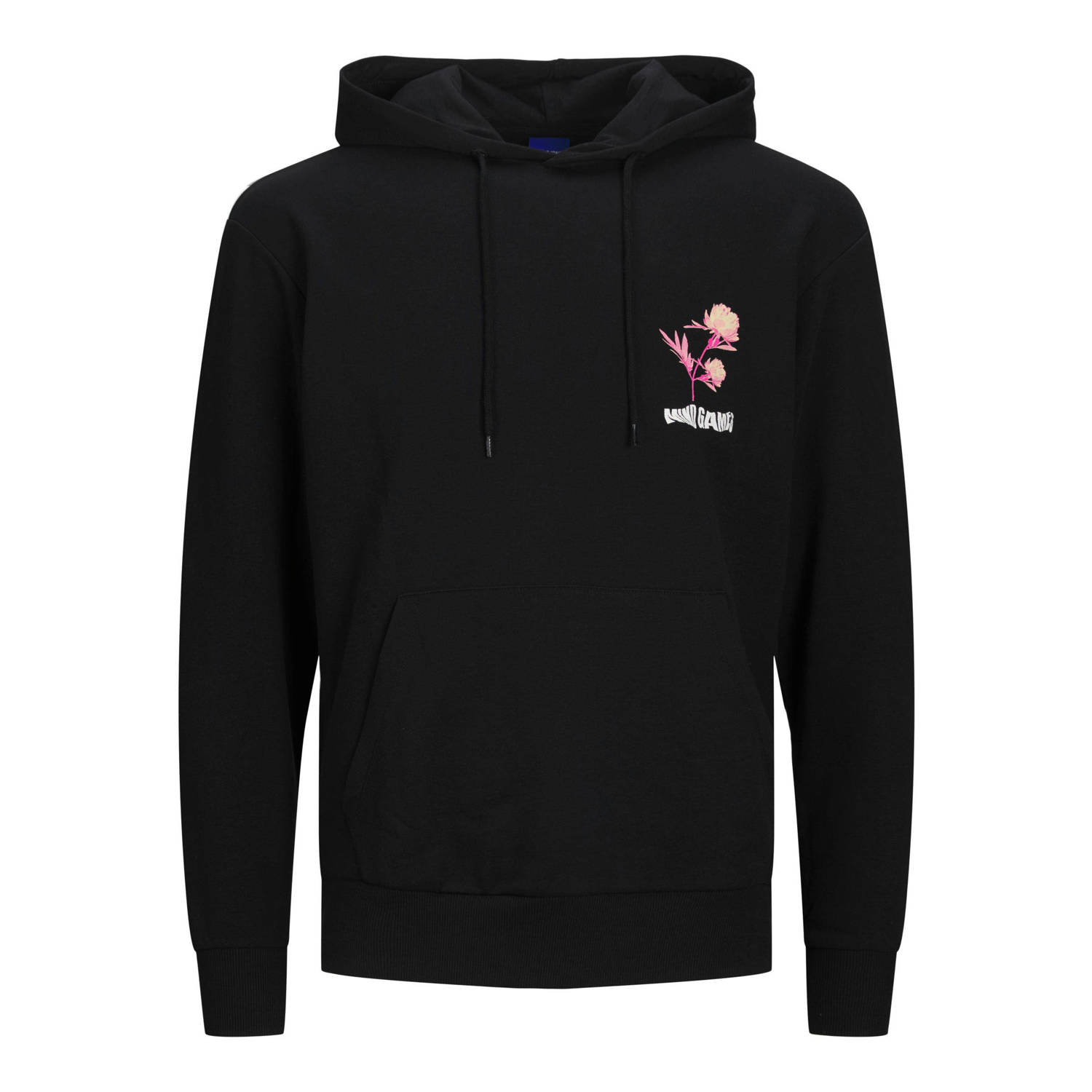 JACK & JONES ORIGINALS hoodie JORGAMES met backprint zwart