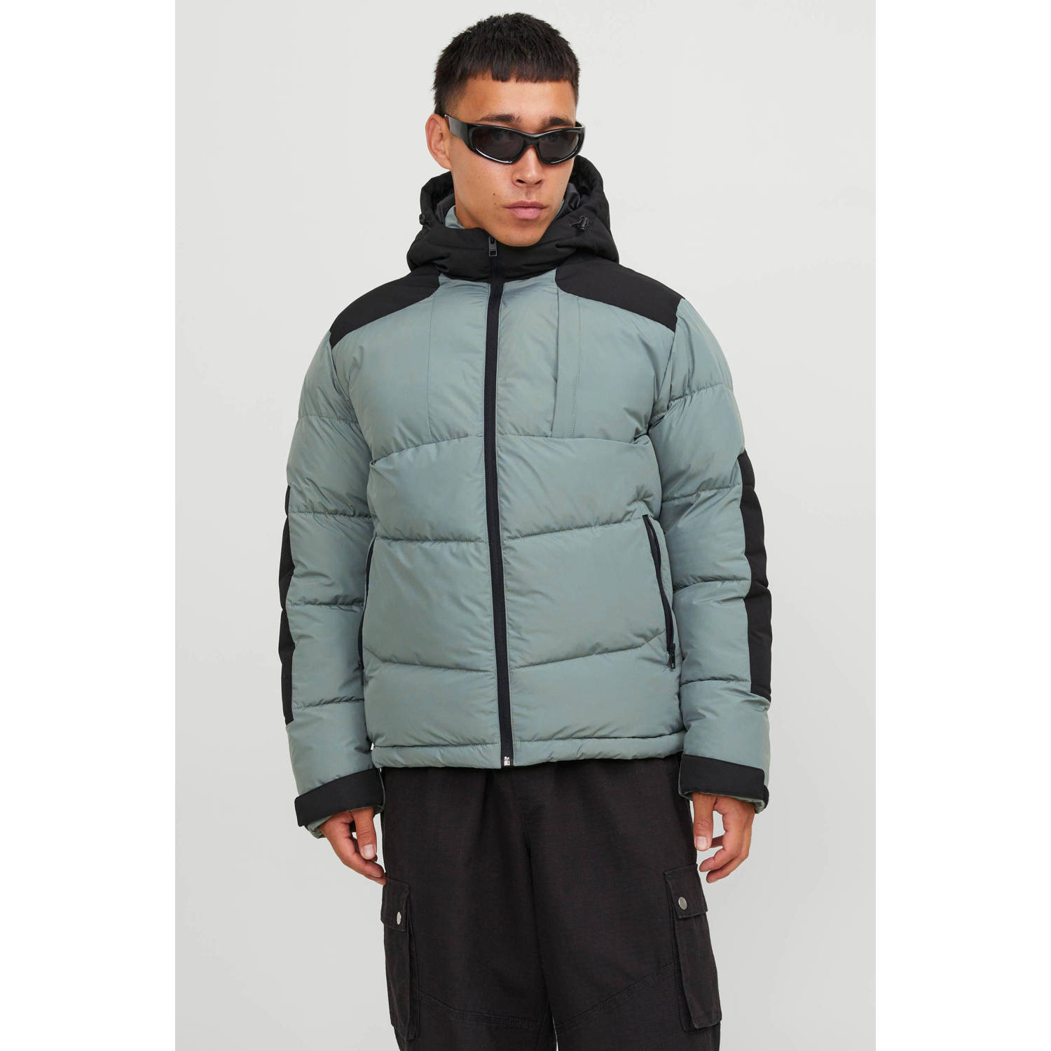 JACK & JONES CORE gewatteerde jas JCOOTIS agave green black