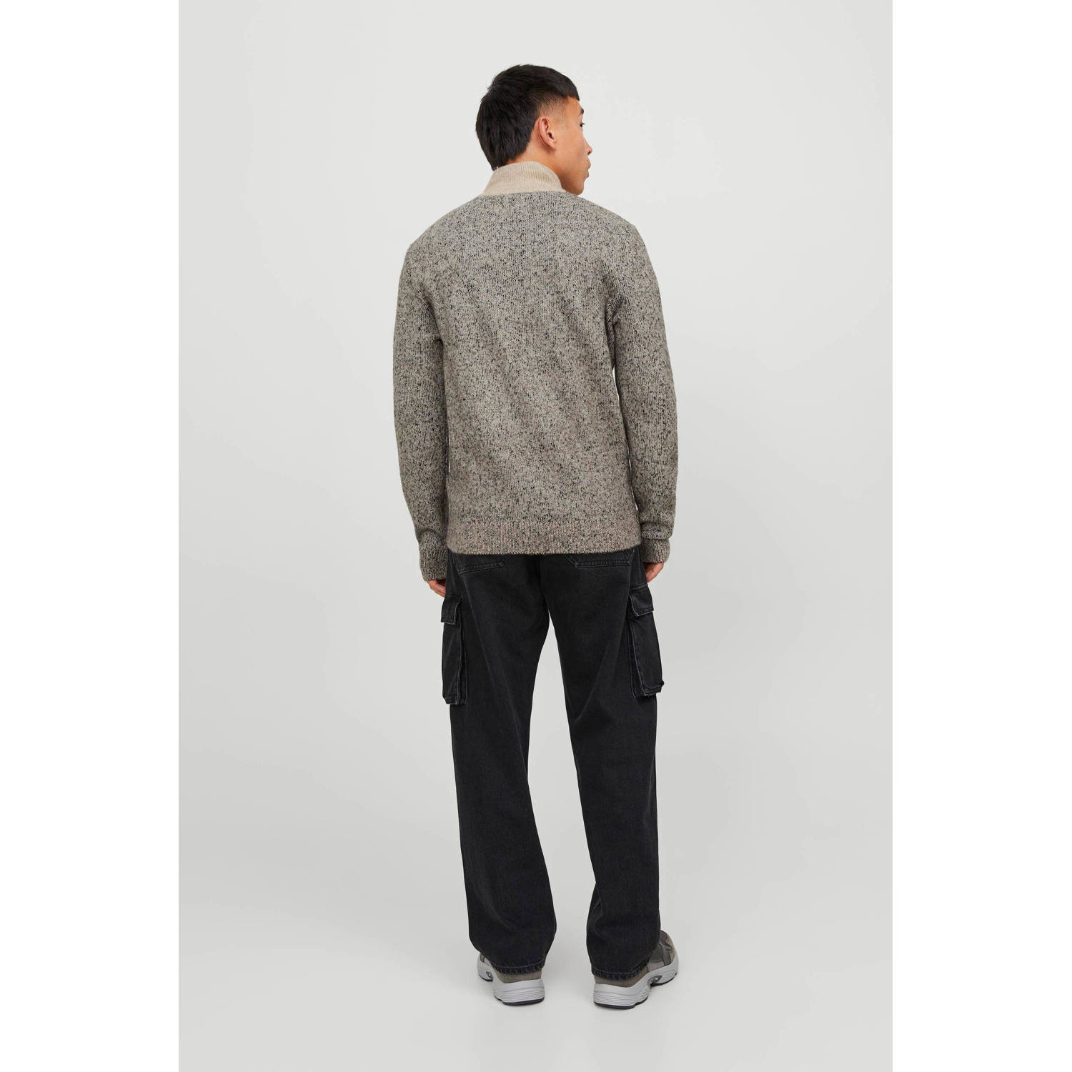 JACK & JONES CORE gemêleerde trui JCOSPACE van polyester peyote pattern