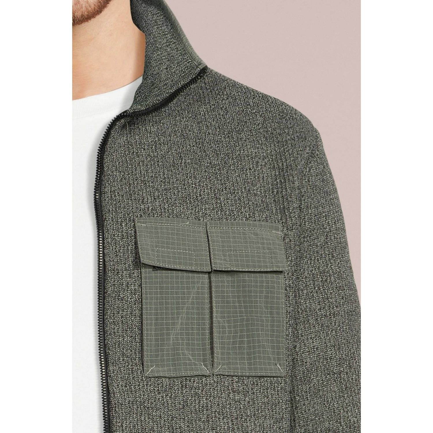 JACK & JONES CORE gebreid vest JCOPOCKET agave green