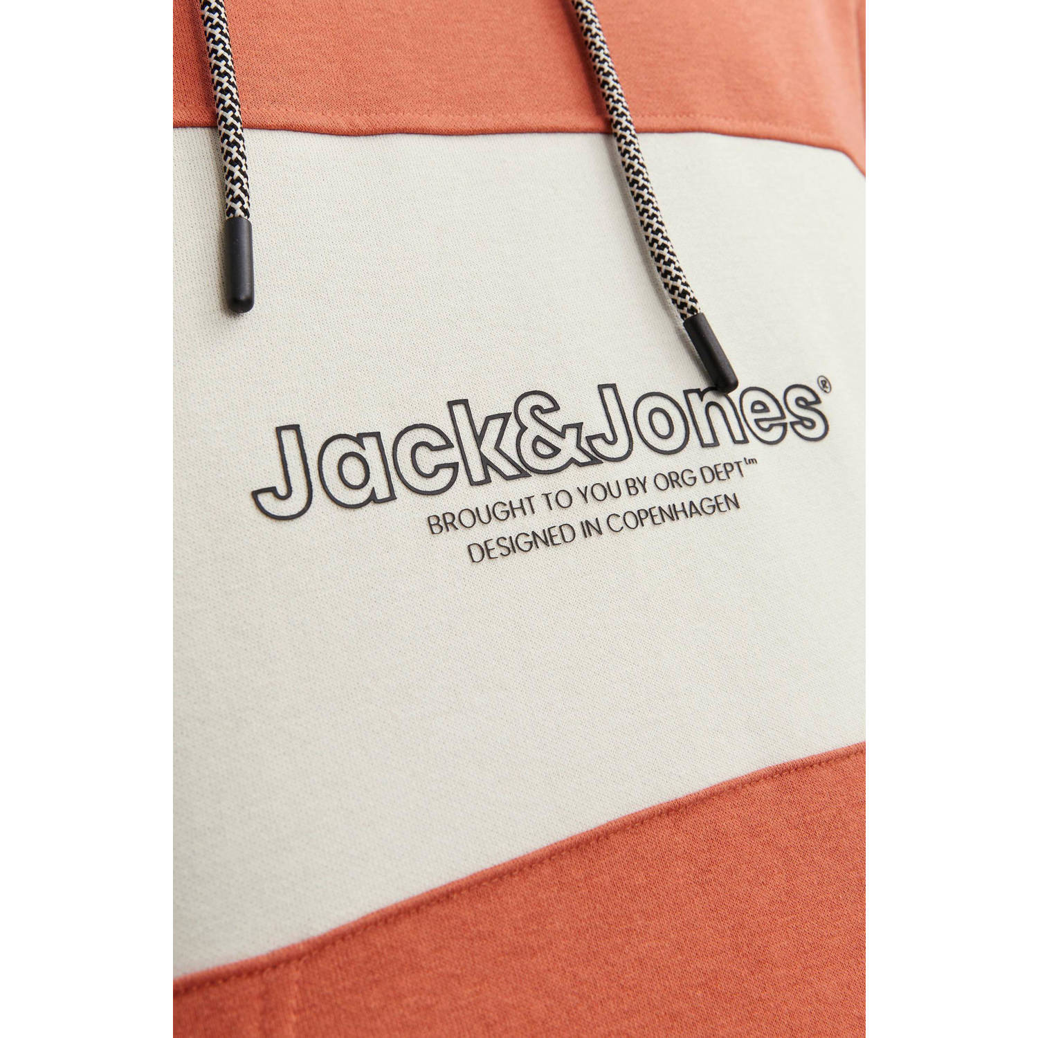 JACK & JONES ORIGINALS hoodie JORLAKEWOOD met printopdruk ginger