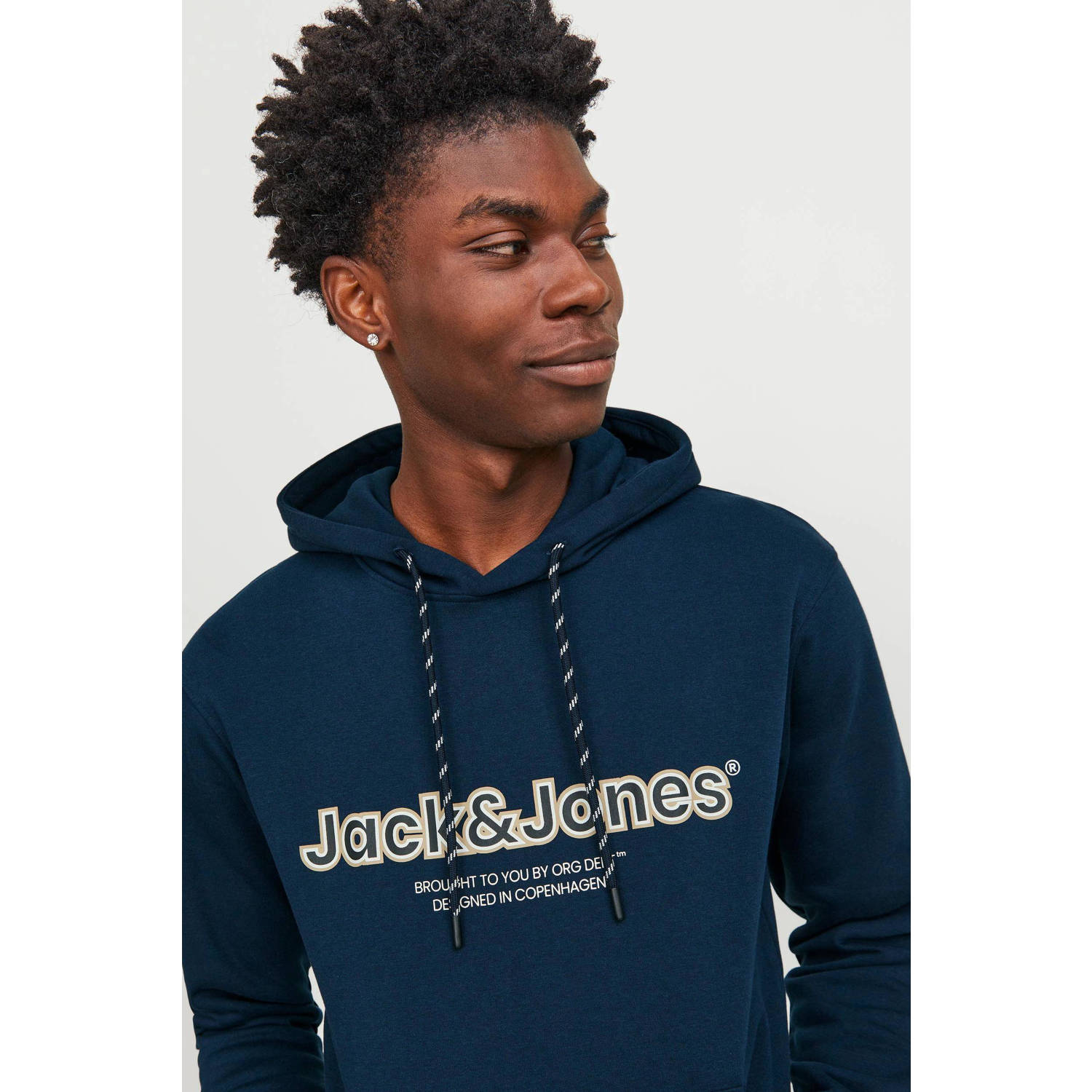 JACK & JONES ORIGINALS hoodie JORLAKEWOOD met printopdruk sky captain