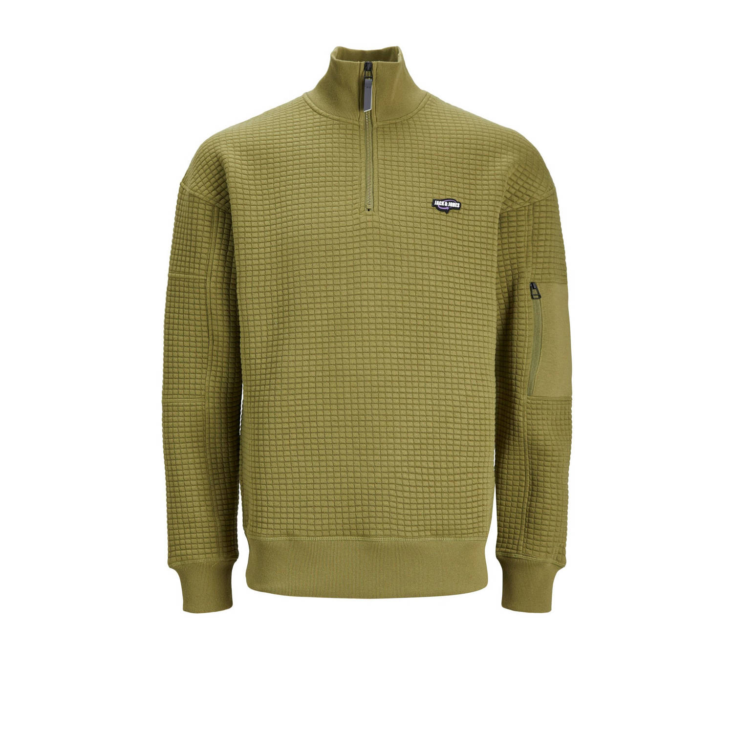 JACK & JONES PLUS SIZE sweater JCOBLACK Plus Size met textuur olive branch