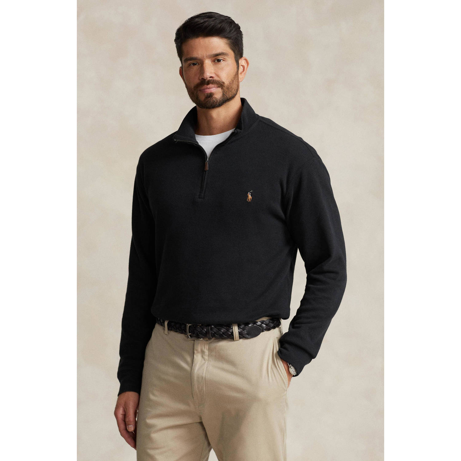 POLO Ralph Lauren Big & Tall +size sweater met logo polo black