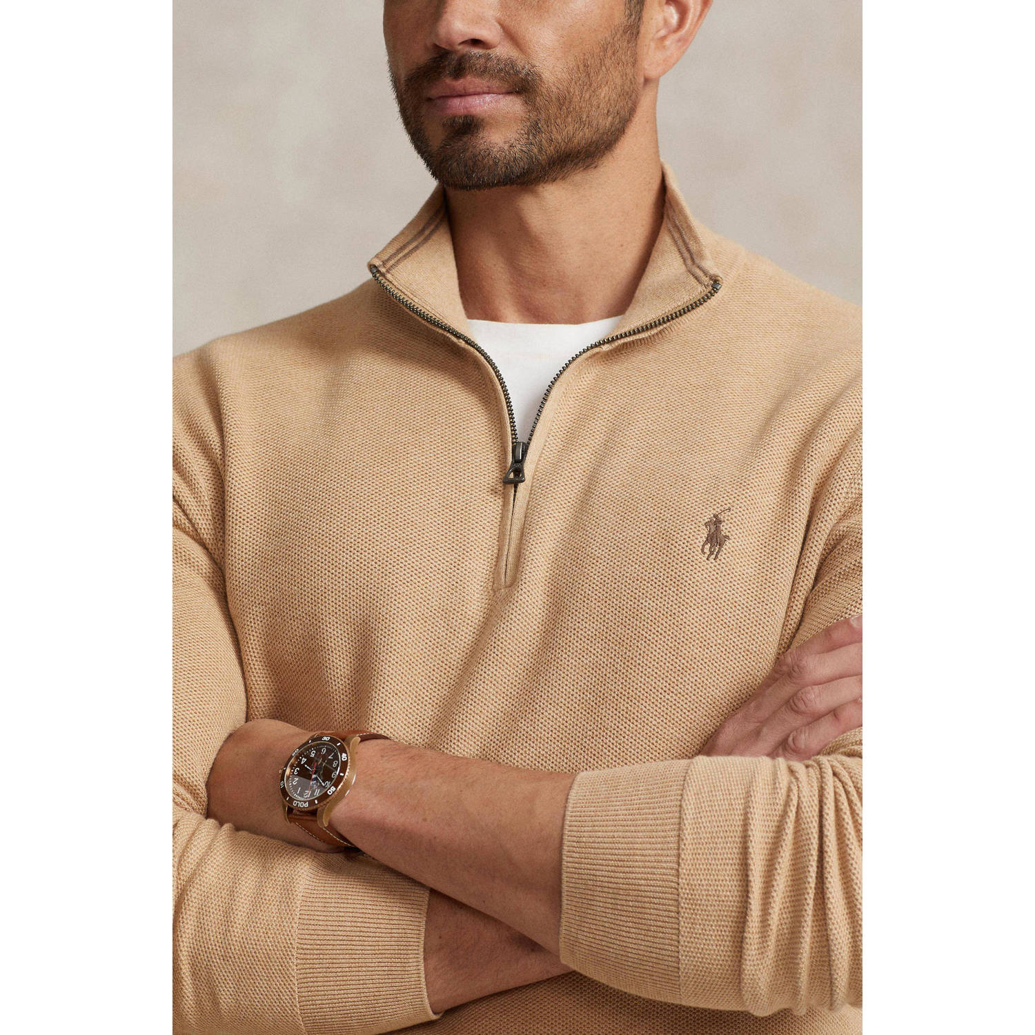 POLO Ralph Lauren Big & Tall fijngebreide trui met logo camel melange