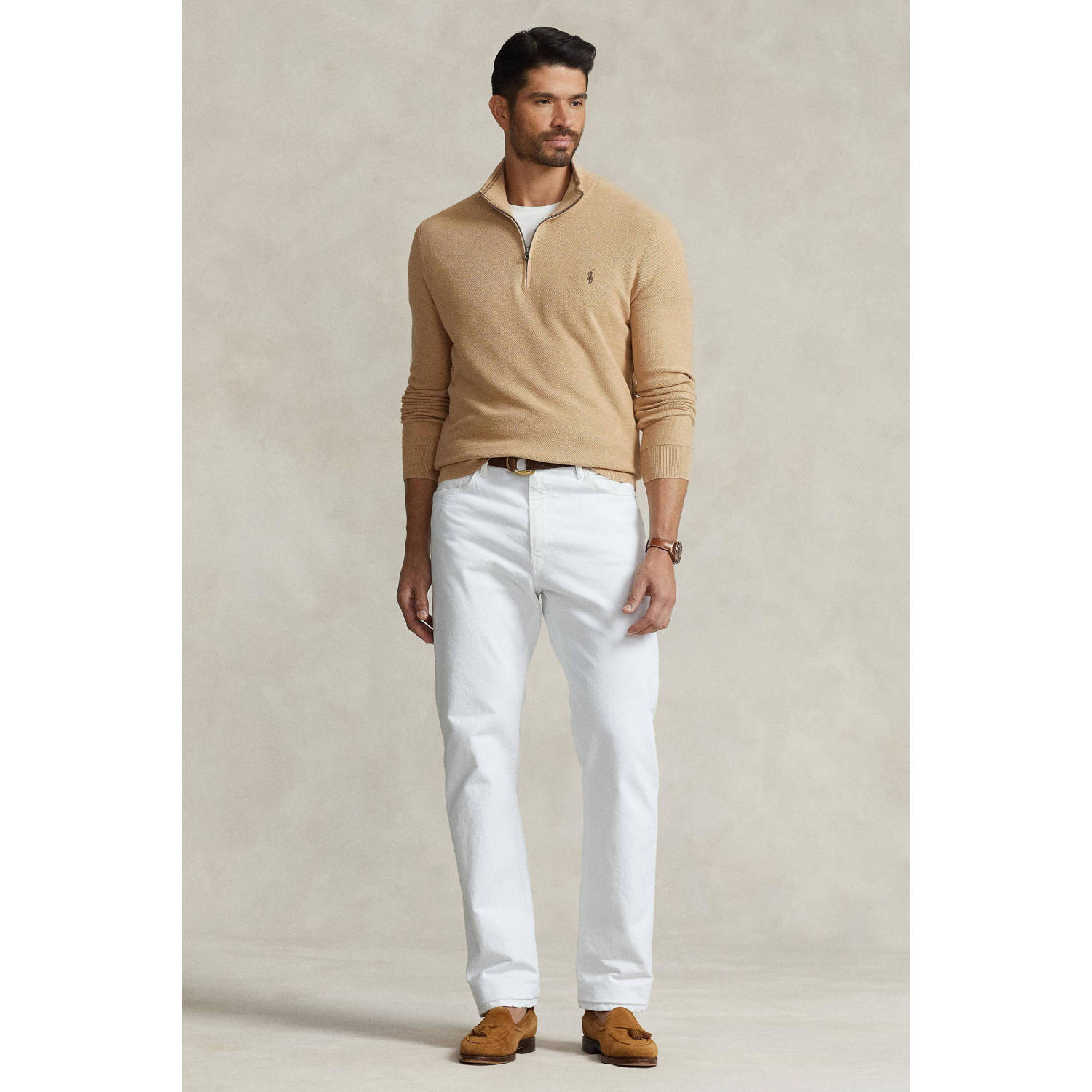 POLO Ralph Lauren Big & Tall fijngebreide trui met logo camel melange