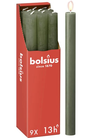 dinerkaars Rustiek olijfgroen (Ø2,3x27 cm) (set van 9)