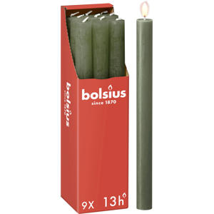 dinerkaars Rustiek olijfgroen (Ø2,3x27 cm) (set van 9)