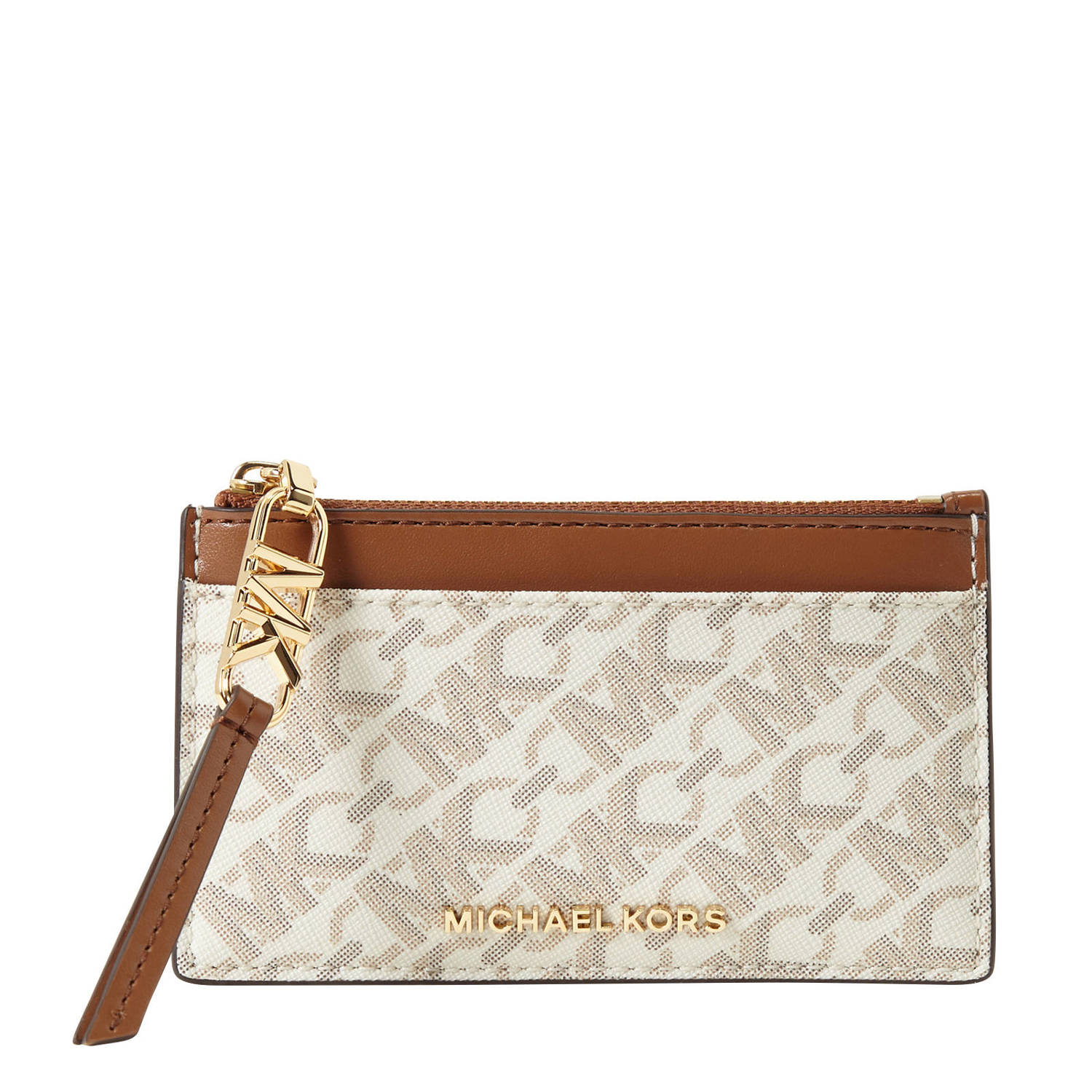 Michael Kors pasjeshouder Empire met logoprint beige