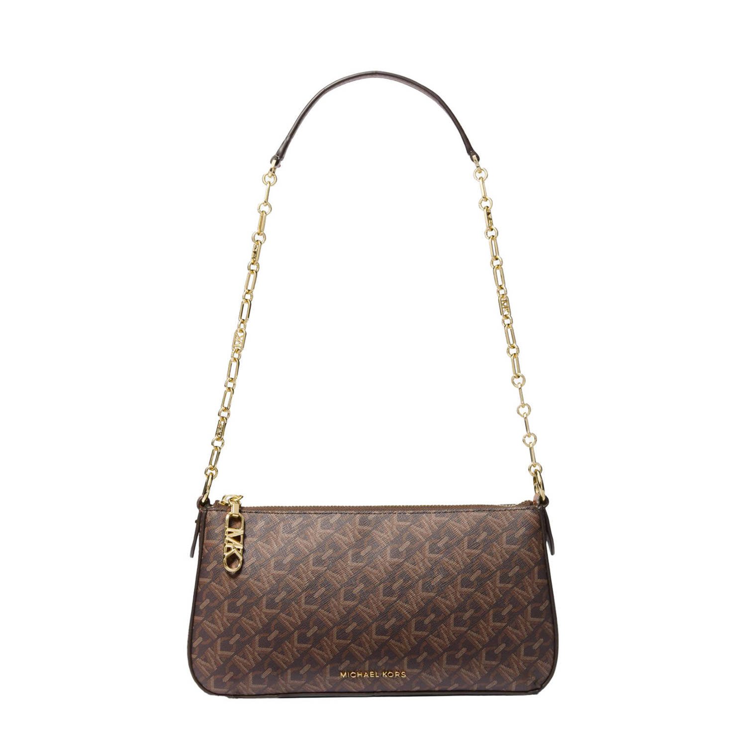 Michael Kors schoudertas Empire met logoprint donkerbruin