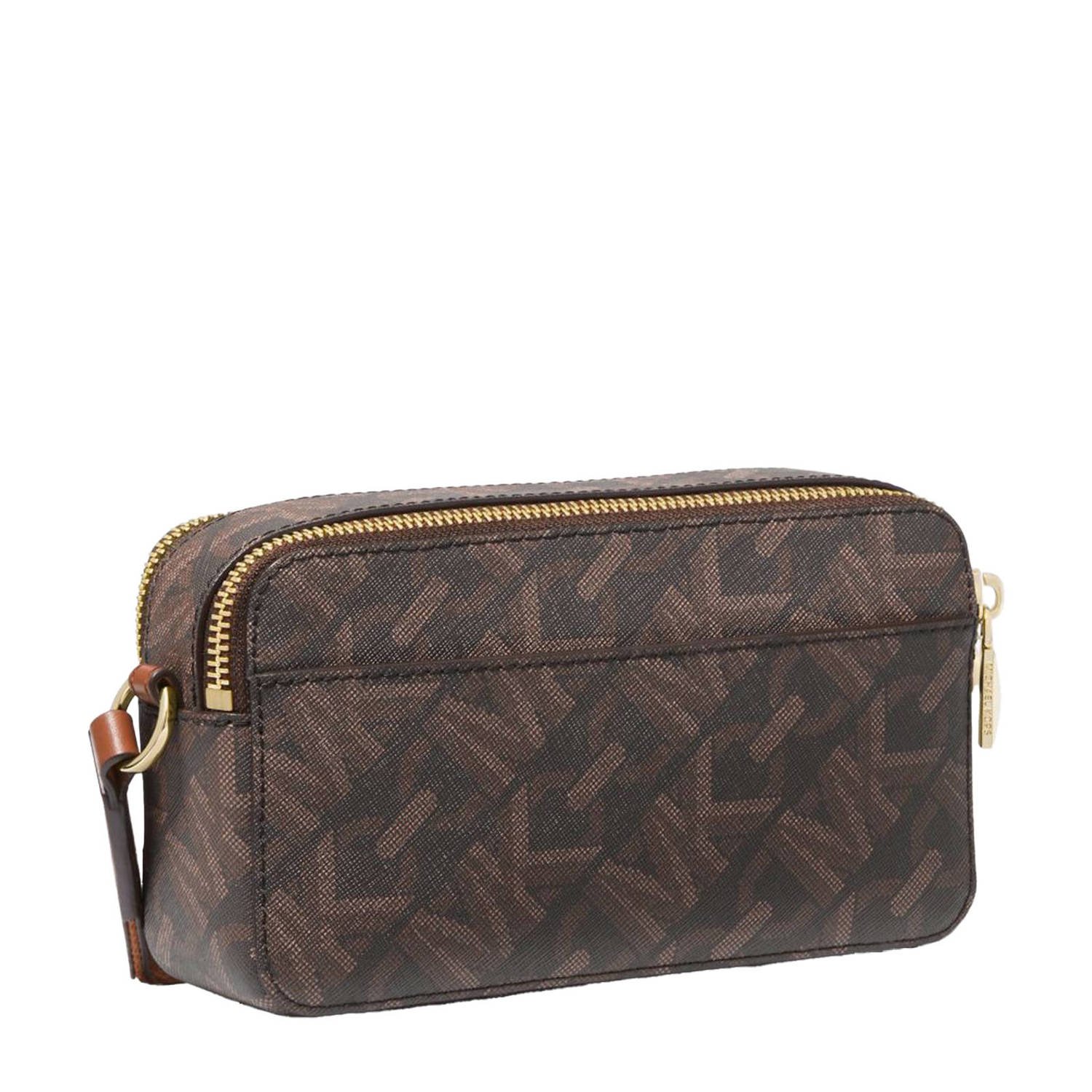 Michael Kors crossbody tas Jet Set Small met logoprint donkerbruin