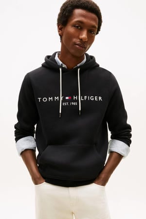 hoodie met katoen jet black