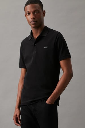 slim fit polo met katoen black